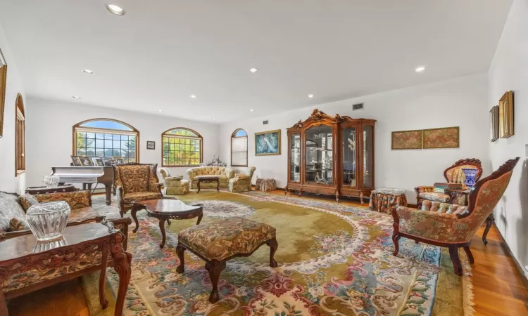 Living room featuring light wood-type flooring