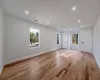 Empty room with light wood-type flooring