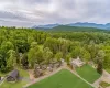 Drone / aerial view featuring a mountain view