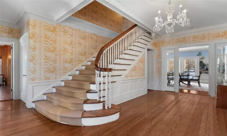 Sweeping Stairway in grand foyer