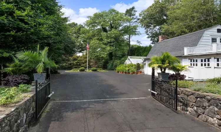 Gated entry driveway