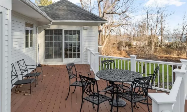 View of wooden deck