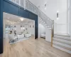 Living room featuring light wood-type flooring