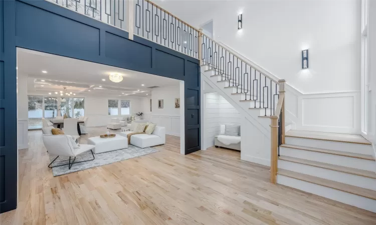 Living room featuring light wood-type flooring