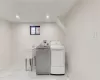 Laundry area with separate washer and dryer