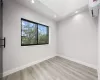 Unfurnished room featuring light wood-type flooring