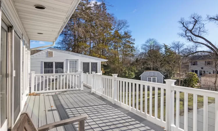 Deck with a shed