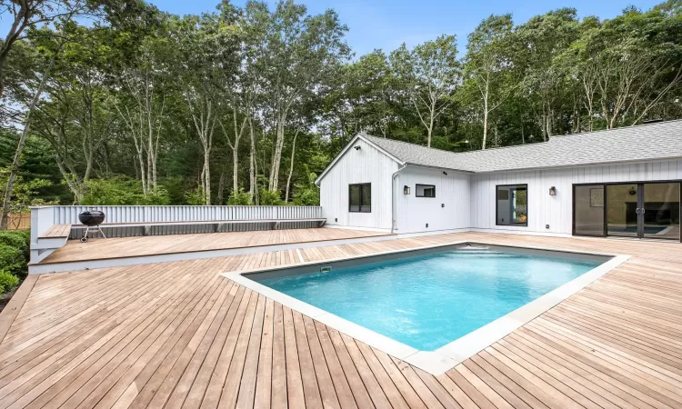 View of pool with a deck