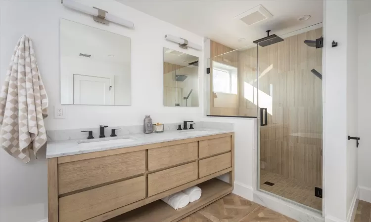 ... double vanity and separate shower