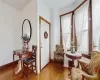 Sitting room with light hardwood / wood-style floors