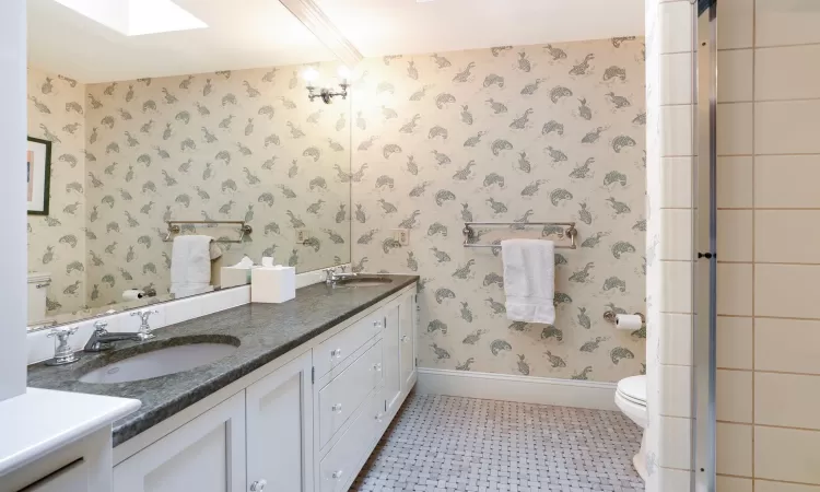 Hall Bathroom with Dual Vanity