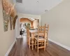 Dining area featuring dark hardwood / wood-style floors