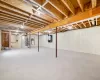 Basement with heating unit and electric panel