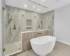 BUILDER PRIOR WORK - Bathroom with shower with separate bathtub