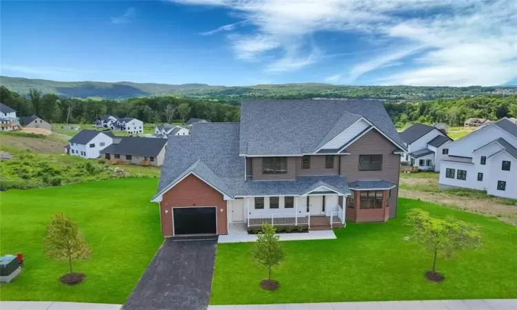 View of front of home featuring front yard