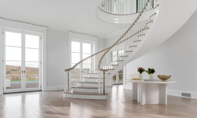 Entry Hall with floating staircase