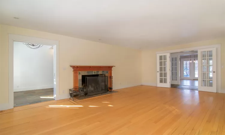 Entrance foyer with a notable chandelier and high vaulted ceiling