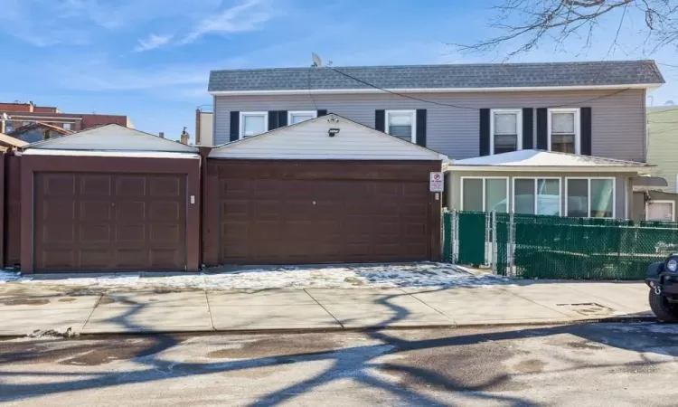 View of front of house with a garage