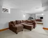 Dining space featuring hardwood / wood-style flooring, baseboard heating, and french doors