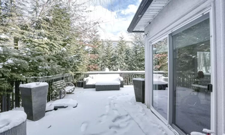 View of snow covered deck