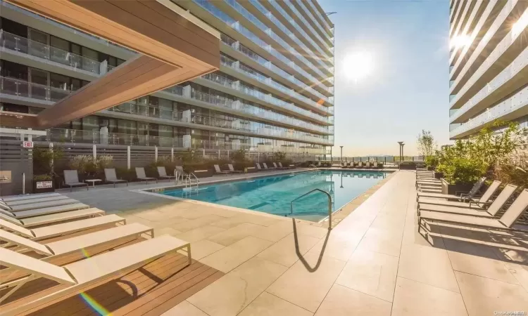 View of pool with a patio