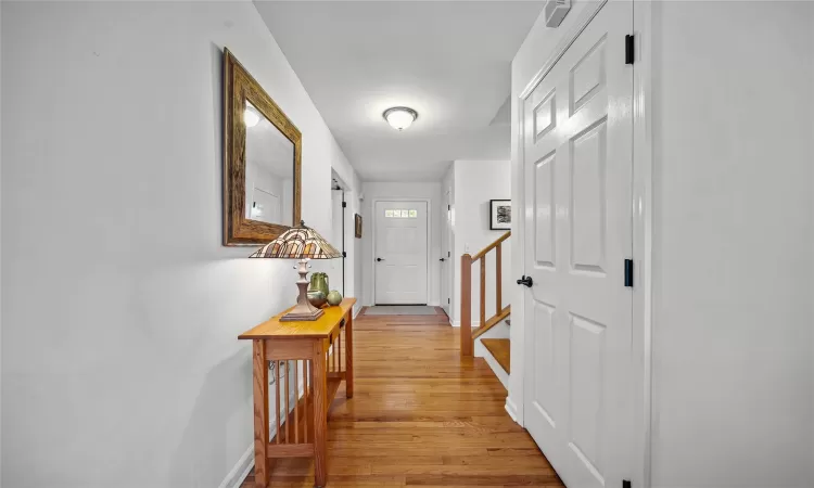 Hall with light wood-type flooring