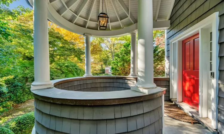 View of patio featuring a gazebo