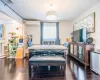 Dining space with an AC wall unit