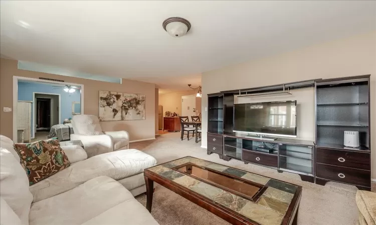 View of carpeted living room