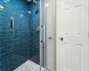 Bathroom with an enclosed shower