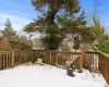 View of snow covered deck