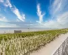 Property view of water with a beach view