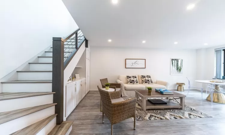 Living room featuring hardwood / wood-style floors