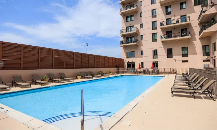 View of pool featuring a patio area