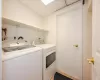 Washroom with independent washer and dryer