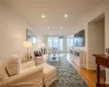 Living room featuring light wood-type flooring