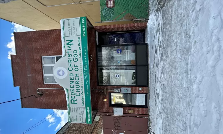 View of snow covered building