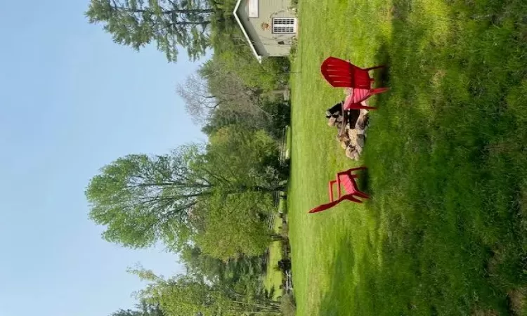 View of yard featuring a fire pit