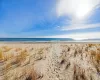 Property view of water with a beach view