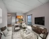 Living room featuring light wood-style floors