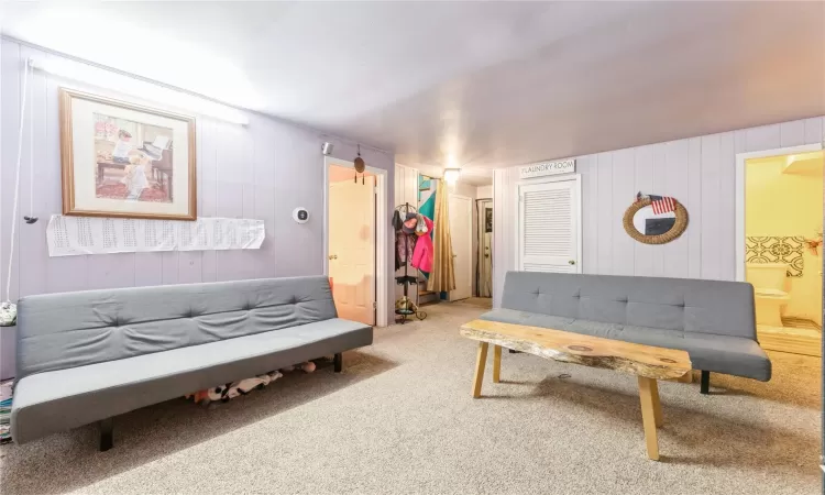 View of carpeted living area