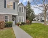 View of front of home featuring a front lawn