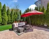 View of patio with outdoor lounge area