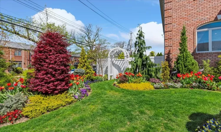 View of yard with fence