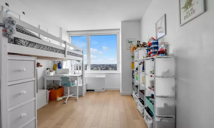 Office featuring light wood finished floors and baseboards