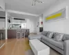 Living room featuring light wood-type flooring