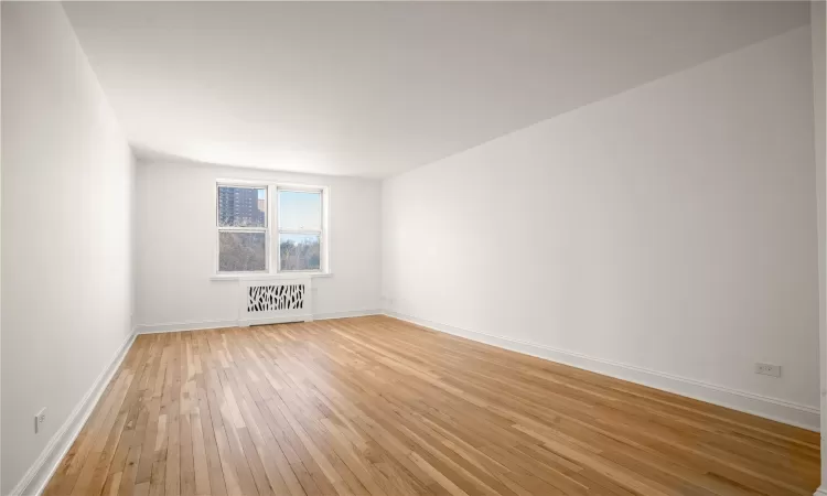 Living room with custom radiator covers