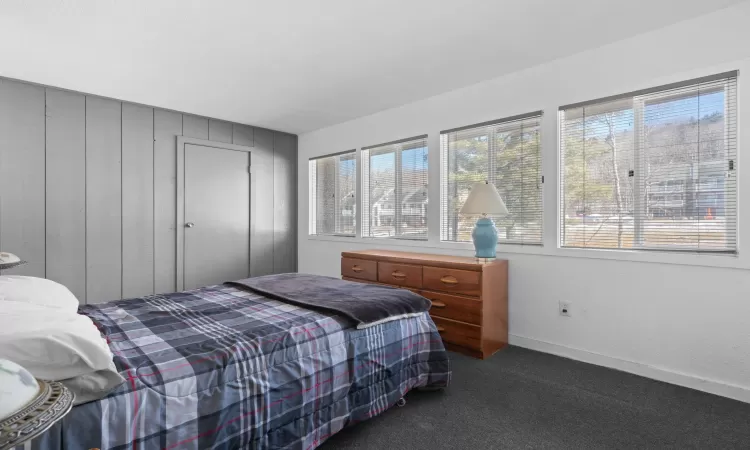 Bedroom with carpet and baseboards