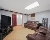 Living area with wood finished floors