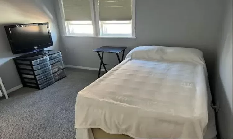 Bedroom with carpet and baseboards